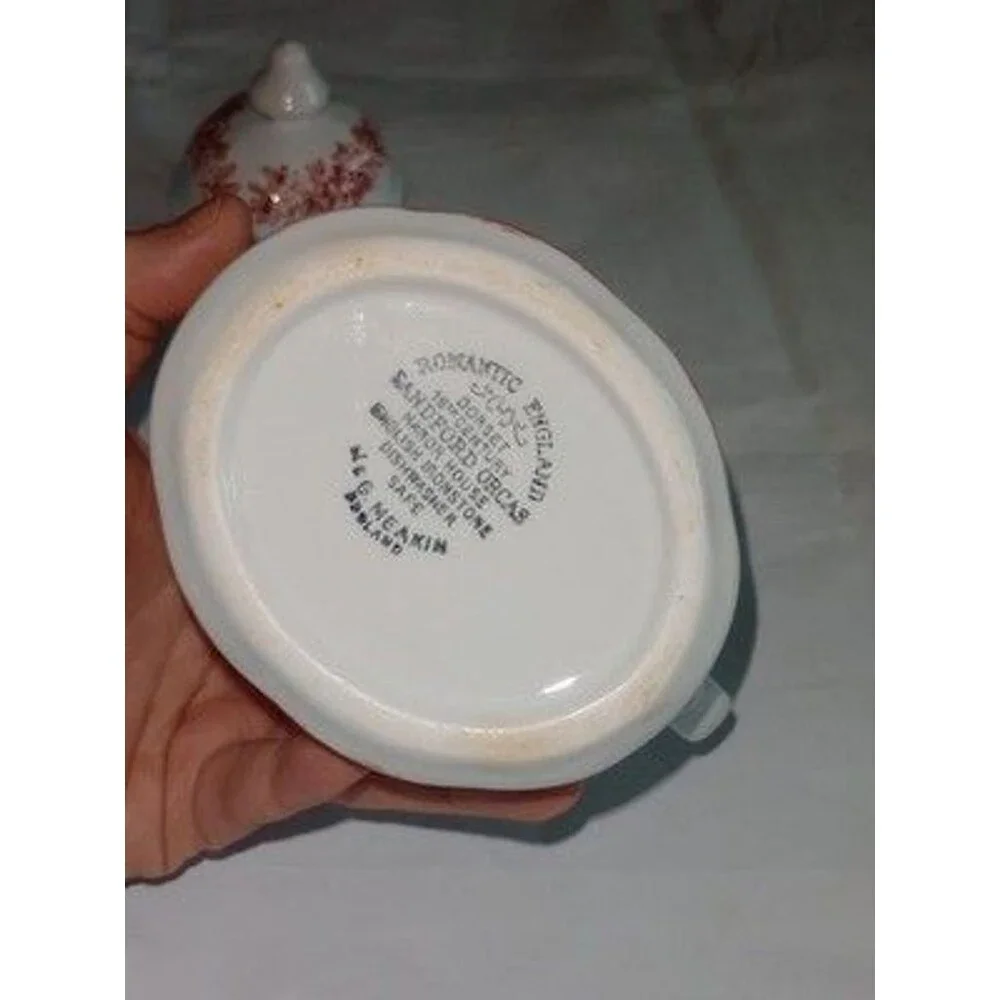 J & G Meakin Romantic England Sandford Transferware Ironstone Covered Sugar Bowl